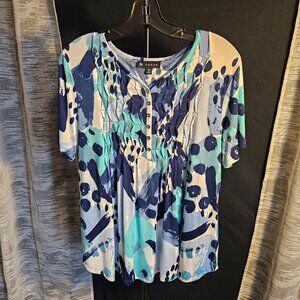 N Touch Women's Medium Multicolored Patterned Shirt